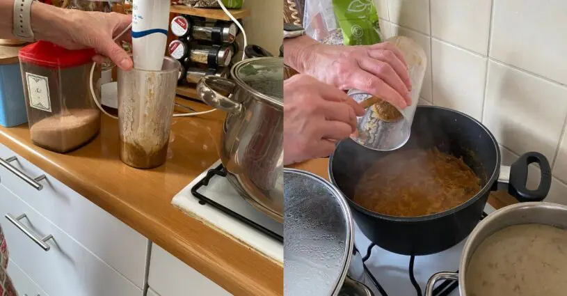 Zahustenie šampiňónového perkeltu Zahustenie šampiňónového perkeltu